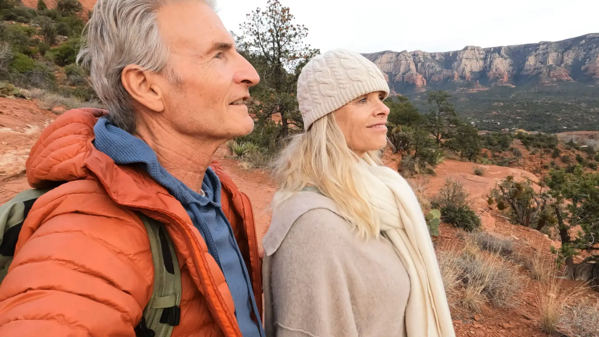 Older couple enjoying an Arizona desert landscape